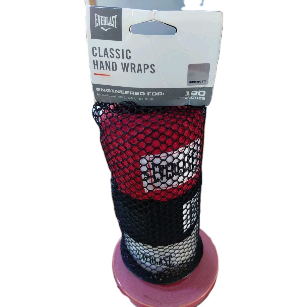 Everlast Boxing, Hand Wraps – 3 Pack White, Black, Red 120 inches new unisex