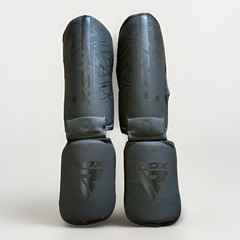 RDX Kara Series Matte Black Muay Thai Shin Guards MMA Shin Instep Protection