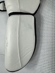 (A-1)Boon Martial Arts Shin Guards Large L Muay Thai Kickboxing White Black Pair