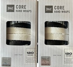 Everlast Core 120” Hand Wraps White Boxing MMA Training Hand Protection 2 Pairs