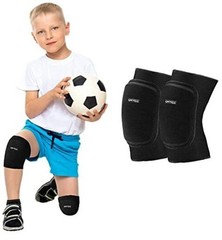 Kids Knee Pads with Thicken Sponge Padding Breathable Stretchy Small Black