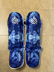 Sanabul Funk Strike XS Boxing Martial Arts Shin Guards Blue White Black