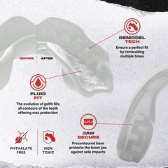 SAFEJAWZ Mouth Guard, Slim Fit Mouthguard for Adults Adult (12+ Years), Clear