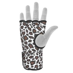 Gel Padded Inner Gloves with Hand Wraps MMA Muay Thai Boxing Bandage Leopard