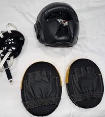 Martial Arts Protective Gear,Punch Mitts 2-Pack,Cliff Keen Strap Stock Headgear