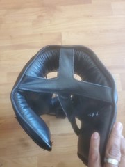 REVGEAR BOXING LEATHER TRAINING HEADGEAR w/CHEEK CHIN PROTECTION CAGE SMALL