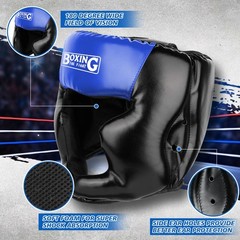 YORWHIN Boxing Headgear, Head Gear Large-X-Large, Black, Red, Blue