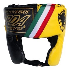 Boxing Yellow Headgear Head Guard Lace Up Sparring Protection Made In MEXICO