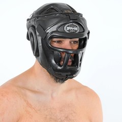 Farabi Sports Boxing Headgear Grill Head Guard MMA Training Large, Black