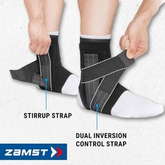 Zamst A1 Ankle Brace Left Small Black Three Way Straps Moderate Sprain Grade II