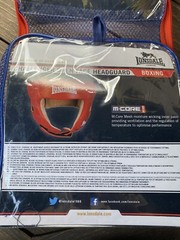 LONSDALE MENS CLUB SPARRING CHALLENGER OPEN FACE HEADGUARD RED SIZE LARGE