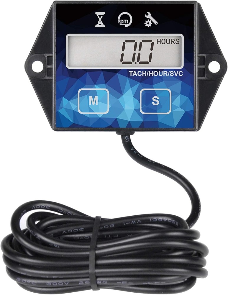 Runleader Digital Hour Meter Tachometer for Lawn Mower Tractor Generator ATV