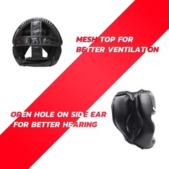 LangRay Boxing Headgear for Kids Adults: MMA Kickboxing Large, Black