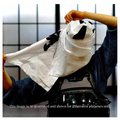 Kendo Men Tenugui Towel Chusen Dyed Sakura Cherry Blossoms White & Indigo 100cm