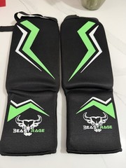 Beast Rage Shin Guards For Kickboxing, MMA, Martial Arts Size: S/M