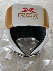 Rex Large kids Boxing Headgear MMA. white/gold. NEW