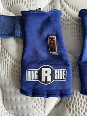 RINGSIDE QUICK WRAP GEL SHOCK MMA BOXING HAND WRAPS LARGE/XLARGE BLUE