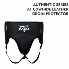 Fadi Sports A1 Leather Groin Guard Cup Black S MMA Boxing Muay Thai Protector