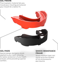 Mouth Guard Sports w/Case, Professional Mouthguard for Boxing, Football, Hockey,