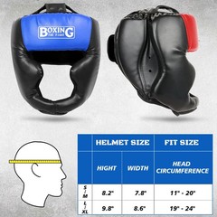 YORWHIN Boxing Headgear, Head Gear Large-X-Large, Black, Red, Blue