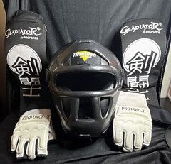 ProForce Martial Arts Sparring Gear Bundle – Headguard (S/M), Shin Guards (XXS)
