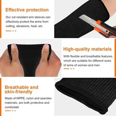 SATINIOR 5 Pairs Cut Burn Resistant Sleeves Arm Protection Black, Gray
