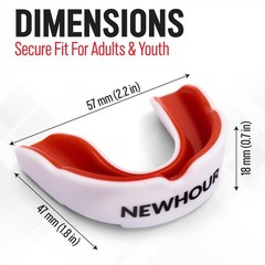 NewHour Basic Sports Mouthguard for Boxing, Kids; Teens; Adults, Bone White