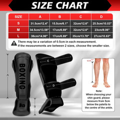 Kickboxing Shin Guards & 16 OZ Gloves Set for MMA Training & Protection