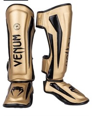 Venom Elite Standup Shin Guards Black/ Gold Large MMA Kickboxing Must Thai