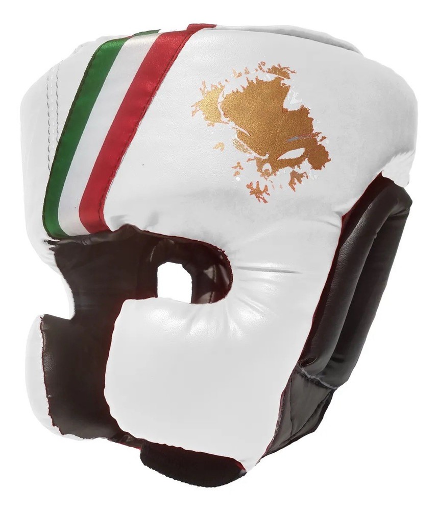 Boxing White Headgear Head Guard Lace Up Sparring Protection Made In MEXICO