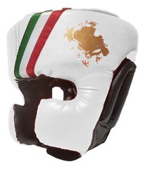 Boxing White Headgear Head Guard Lace Up Sparring Protection Made In MEXICO