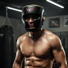 MUFASA INTERNATIONAL Cowhide Leather Boxing Headguard Sparring Kickboxing Gear