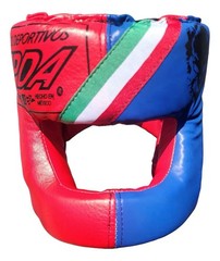 Red Leather PRO Boxing Full Face Headgear String Made In MEXICO Adults Zepeda