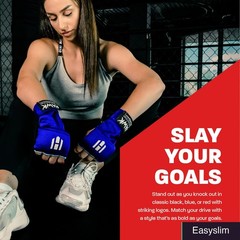 Hand Wraps Boxing Training Gel Padded Large-XL Blue Cotton Pair