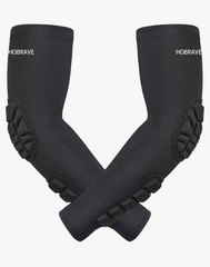 Hobrave Padded Arm Sleeves 2 Pack Crashproof Elbow Forearm Pads X-Large Black