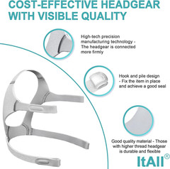 Itall Headgear Supplies Compatible with F10 Headgear 2 Pieces Head Strap