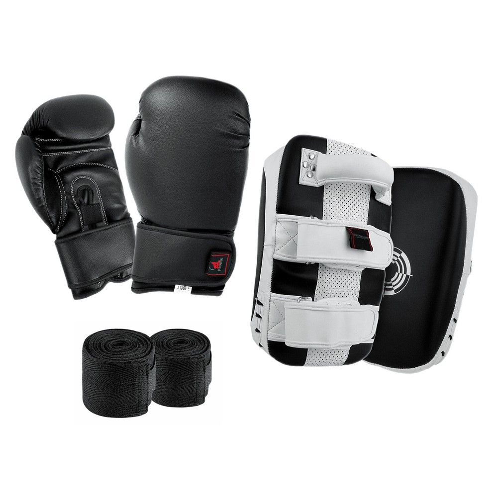 Kickboxing Muai Thay Training Boxing Gloves Hand Wraps Thai Pad Martial Arts Set