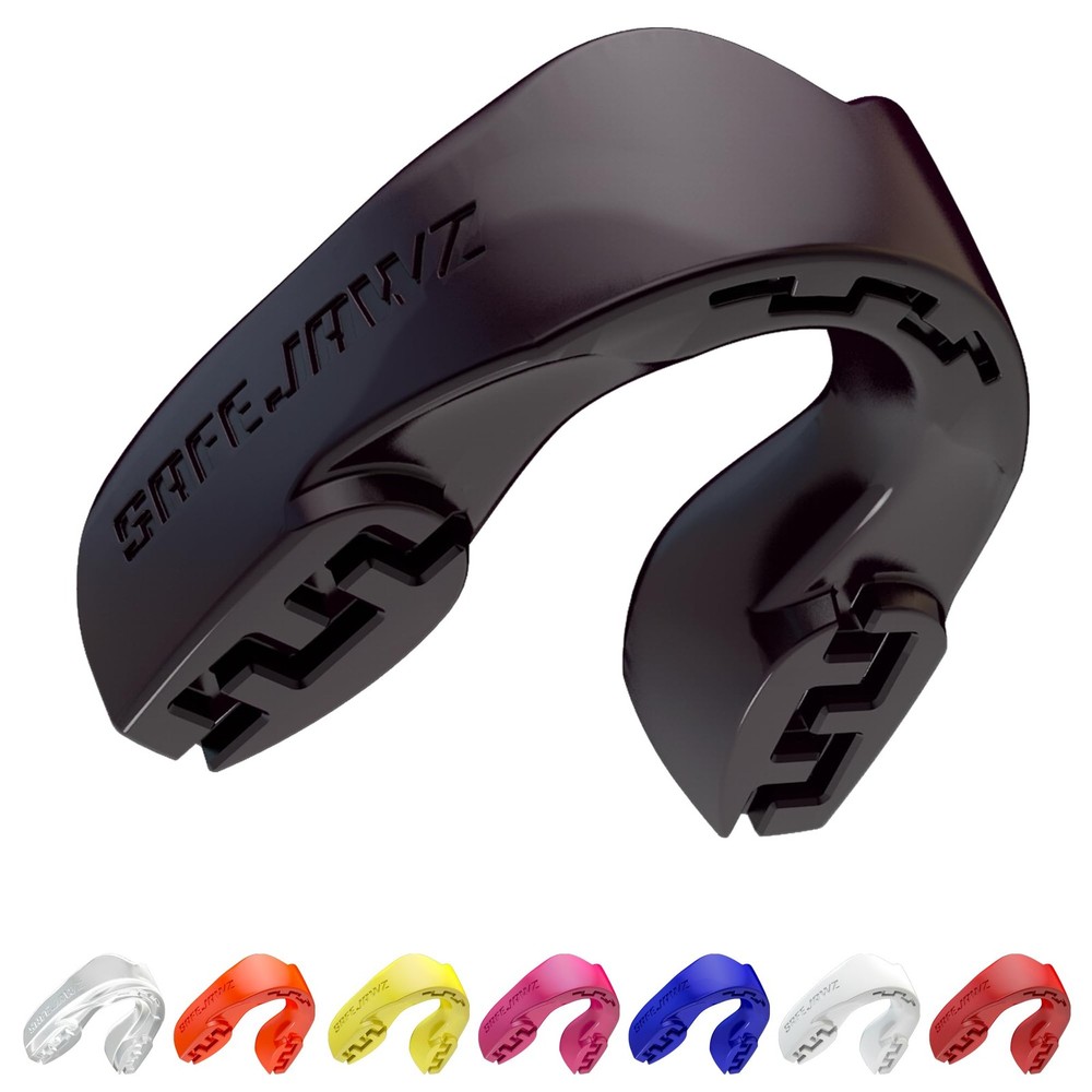 SAFEJAWZ Mouth Guard, Slim Fit Mouthguard for Adults Adult (12+ Years), Black