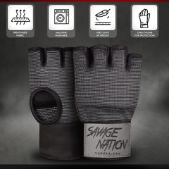 BeSavage Gel Padded Inner Gloves with Hand Wraps MMA Muay Thai Boxing Fight PAIR