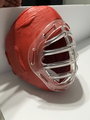Red Face Shield Protective Head Gear Boxing MMA Boys S/M