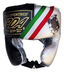 Boxing Silver Headgear Head Guard Lace Up Sparring Protection Made In MEXICO