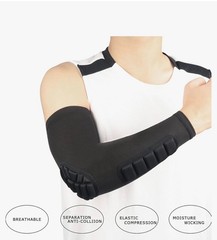 Hobrave Padded Arm Sleeves 2 Pack Crashproof Elbow Forearm Pads X-Large Black