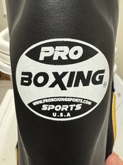 Pro Boxing Sports Muay Thai Leather Shin and Foot Guard Set Black/Gold Size XS
