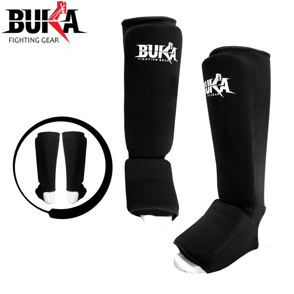 Buka Gel Shin Instep MMA Leg Kick Guard Muay Thai TKD Protector Pads UFC Guards