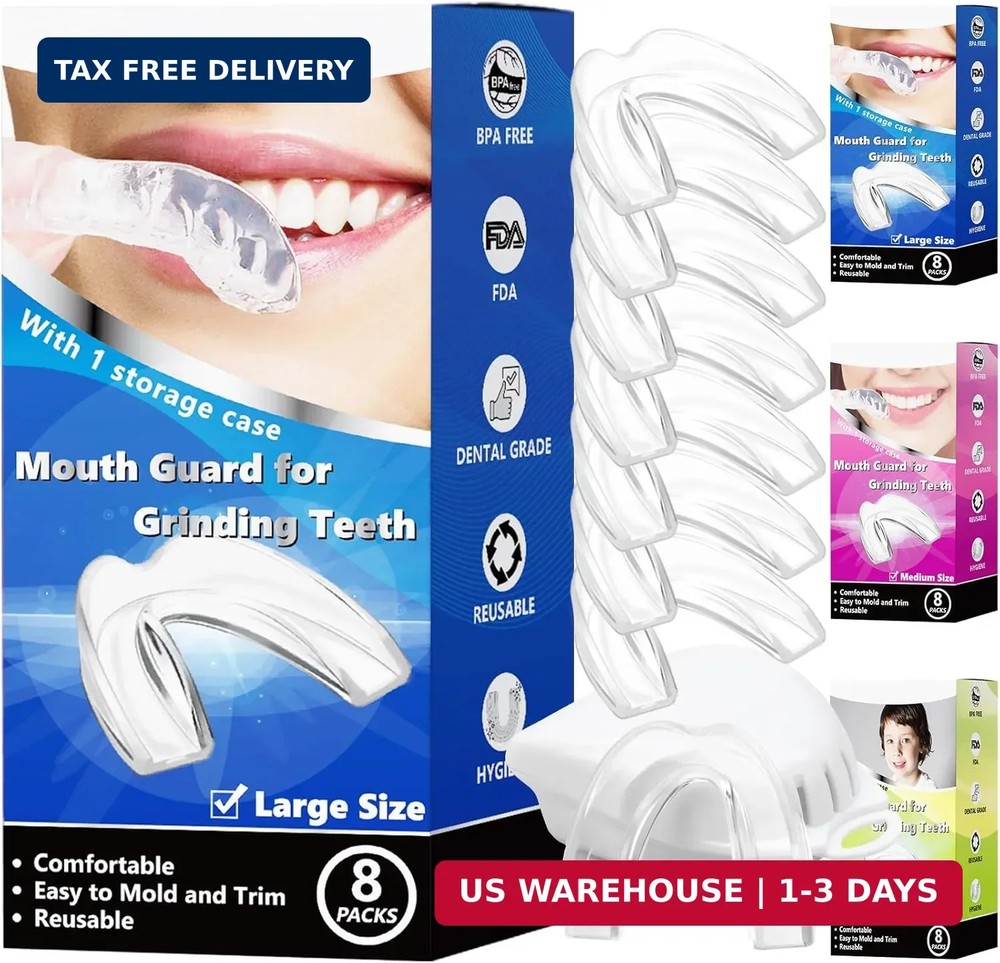 Protector de dientes bucal dental para bruxismo los nervios rechinar apretar 8pc
