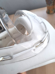 GTMA Martial Arts Headgear Clear Face Shield Sparring Helmet White Small