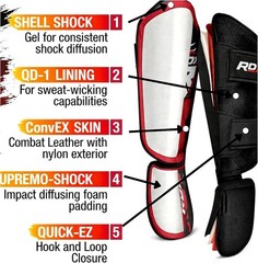New RDX Shin Instep, Leg Instep Pads, MMA Martial Arts, Size: Large