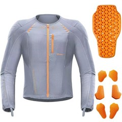 Motorcycle Shirt Mesh Motorcycle Jacket Men with CE Level 2 Armor Small Grey