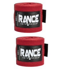 Set of 2 Boxing Hand Wraps 120 Inch Red Polycotton Mma Muay Thai Wrist Support