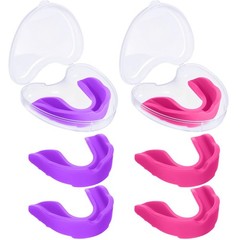 BBTO 6 Pack Kids Youth Mouth Guard for Classic Style, Rose Red,purple
